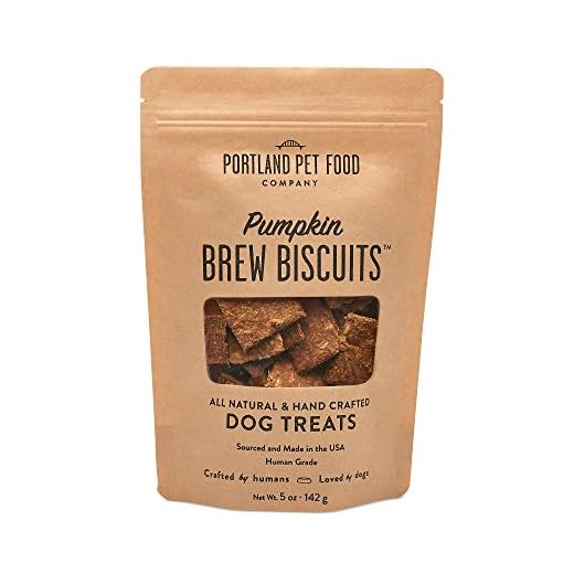 CRAFTED BY HUMANS LOVED BY DOGS Portland Pet Food Company Pumpkin Brew Biscuit Dog Treats (1 Pack, 5 oz Bag) – All Natural, Human-Grade, USA-Sourced and Made