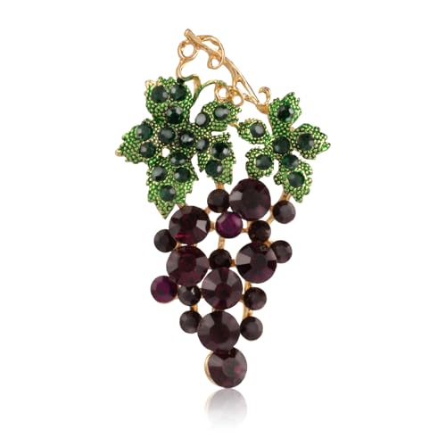 Broche en forme de raisin LAXPICOL cristal d'été pour femmes et filles