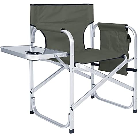 ABCCAMPING Campingstuhl, zusammenklappbar, Make-up-Künstlerstuhl mit Beistelltisch, Tasche und Getränkehalter Cover
