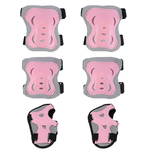 NHQZ Protezione Kit per Bambini, 6 in 1 Ginocchiere Gomitiere Tutore Polso Protezioni Set, Regolabile Attrezzatura Protettiva, Scooter e Rollerblade