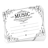 TNKBREEZE 30 Stück Leere Auszeichnungsurkunden Skizzen Notenlinien Abschlusszeugnis für Schule Kindergarten Zertifikat Auszeichnungen für Wettbewerb Musikleistung Musiknote Abschlussdiplom 25x20cm