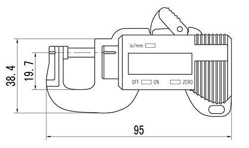 Calibrador digital horizontal para espesores 0.01-12 mm con resolución 0.01 mm y precisión ±0.03 mm miniatura 3