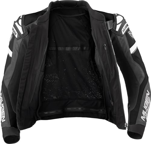 Blouson de moto en cuir Marcus noir et blanc taille 48 - 3