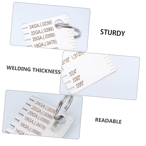 2pcs Herramienta Medidora para Soldadura Calibrador de Espesor de Metal Portátil Métrico miniatura 6