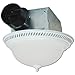 Air King DRLC70 Round Bath Fan with Light Finish: Nickel