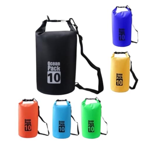 Mochila Bolsa Estanque de Esporte, Aventura e Lazer - Saco Impermeável 10 L – Dry Bag - Unisex - Ideal para Viagem, Mergulho, Piscina, Cachoeira, Trilha, com Fecho de Segurança – Cores Variadas