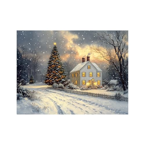 NEKAOEU(ネカオウ) クリスマス 絵画 冬の森の木の風景 キャンバスウォールアート プリント 冬の森の版画ワーク,ポスター キャンバス 装飾画 パネル, モダン リビング ベッドルーム 部屋飾り(白い)-50x70cm 額無し