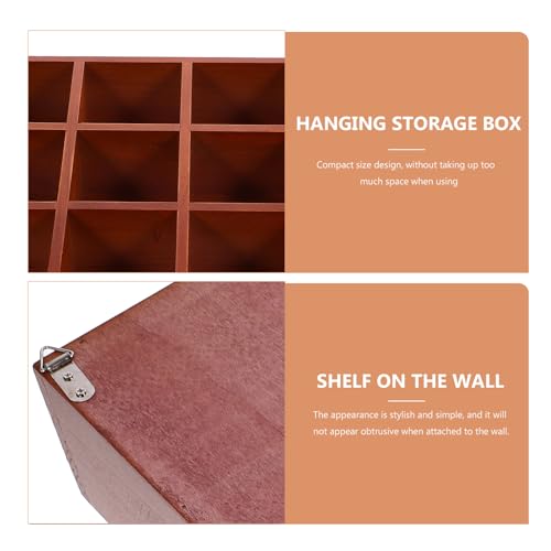 Étagère murale bois marron à 12 compartiments pour rangement de maison - 5