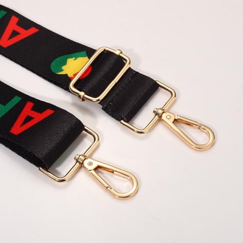 Image of African Purse Strap Replacement Africa Map Fist Juneteenth Crossbody Shoulder Bag Straps African Outfits Gifts