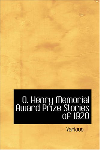 Buy O. Henry Memorial Award Prize Stories of 1920 — BookShops.in