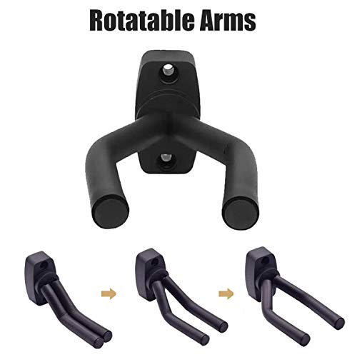 Guitar Wall Hangers, 6 Pack Wall Mount Guitar Holders, Bass Acoustic Electric Guitar Display Stands Wall Hooks for String Instruments Mandolins Banjos Ukuleles, Guitar Accessories, Easy to Install - Thumbnail 2