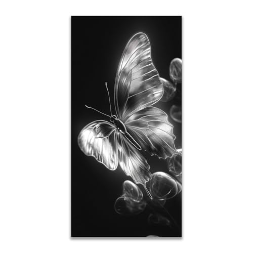 Animal minimalistes tableau gris JOSUE decoration murale grand format 80x160cm sans cadre