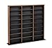 Prepac 3 Column Tall Cabinet Media Storage, Triple Width Wall, Cherry/Black