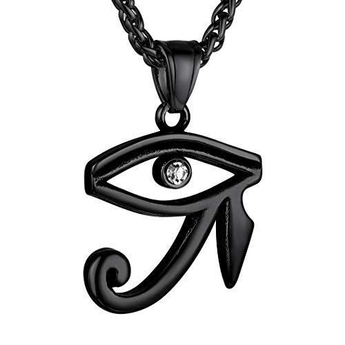 GoldChic Collar Ojo de Horus Colgante Amuleto, color Negro