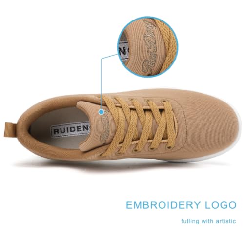 Image of RUIDENG Platform Sneakers for Women Walking All Day | Slip Resistant Work Shoes for Women Comfortable | 2 Inch Thick Wedge Rocker Bottom