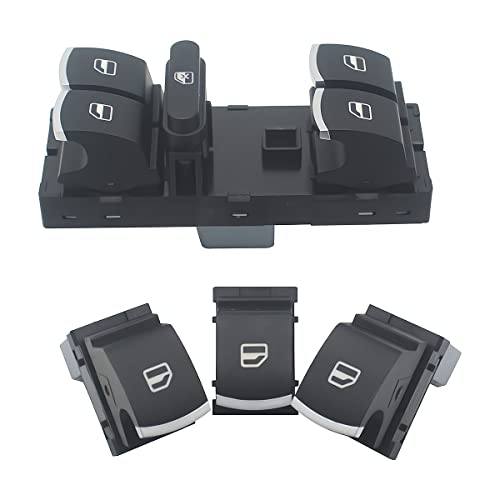 KASturbo Interruptor de Ventana Jetta Golf 5 6, Botonera de Mando Elevalunas para Caddy Passat Touran Polo OEM: 5ND959857 5K4959857 Cover