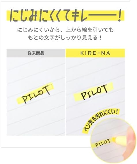 PILOT KIRE-NA Highlighter Set, Basic 5 Colors, Chisel and Fine Tip, Quick-Dry Pigment Ink, SKIW-1-5C1 Basic 5-piece set image 7 of 7 B0DNPWR1GX