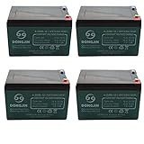 4 Pack 6-DZM-12 12V 12Ah Rechargeable Battery for Go Kart Razor e-Bike Scooter ATV