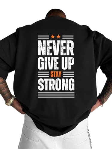 Image of Men's Oversized Round Neck Cotton Printed Gym T-Shirt for Men | Premium Soft Cotton Casual Loose Fit Half Sleeve Plain Tee Shirt