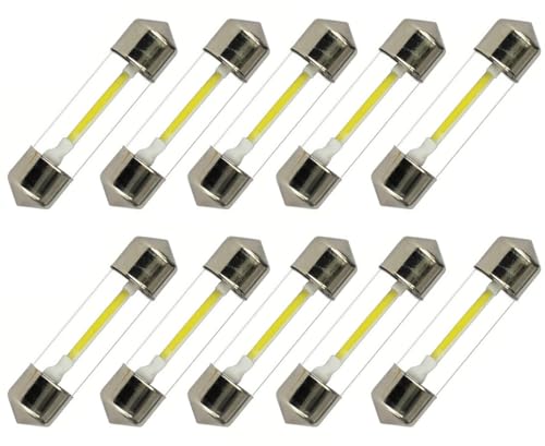 Image of ShuoHui 10pcs Cool White Festoon 31mm/36mm/39mm/41mm C5W COB LED Interior SMD Bulb Car Reading Light Source Dome Reading Lamp 12V 6000K (39mm)