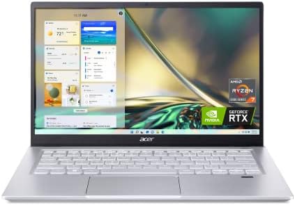 Acer Swift X SFX14-42G-R607 Creator Laptop | 14" Full HD 100% sRGB | AMD Ryzen 7 5825U | NVIDIA RTX 3050 Ti Laptop GPU | 16GB LPDDR4X | 512GB SSD | Wi-Fi 6 | Backlit KB | Windows 11, Gray