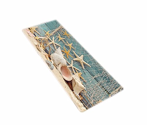 A.Monamour Badematten Badteppiche Badvorleger Blau Holzboot Nautisch Dekor Marine Fischernetz Meer...