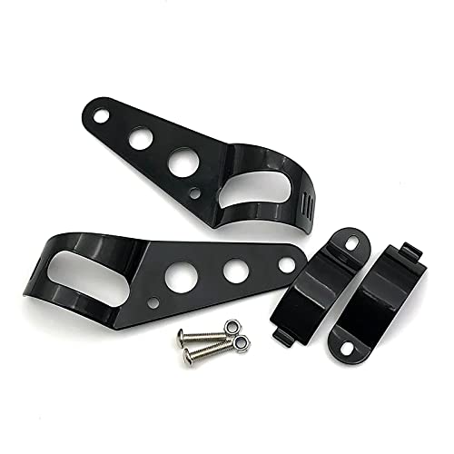 Image of ANKIA Universal 33mm-43mm Metal Motorcycle Modified Headlight Mount Brackets Clamp Fork Ear for Motorcycle Chopper Cafe Racer (Black)