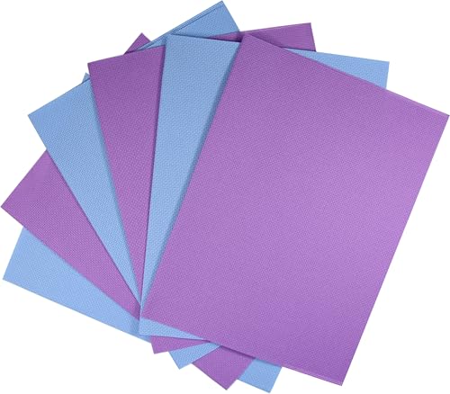 Image of KCS 6 pc of 12 inch x 18 inch(30cmx45cm) 14CT Counted Cotton Aida Cloth Cross Stitch Fabric (Lavender+Light Blue)