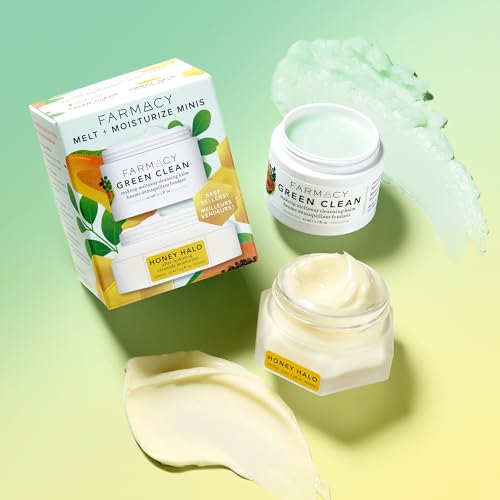 Farmacy 1.2 Ceramide Face Moisturizer + Cleansing Balm Duo - Travel Size Skin Care Set With Green Clean Makeup Remover Balm + Honey Halo Moisturizer Face Cream thumb #3