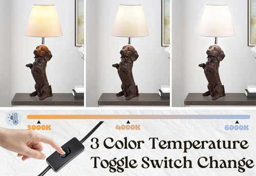 KAKINOTE Dachshund Dog Table Lamp Cute Modern Resin Desk Lamp Creative Brown Puppy Nightstand Lamp for Living Room Bedroom Corner Kid’s Room Office by KAKINOTE - Used condition - Image 4