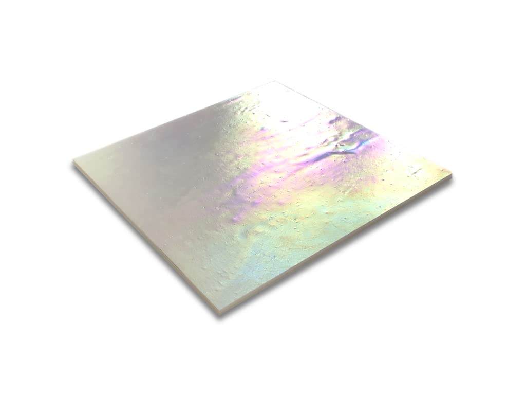 Sai Mosaic Art Stained Glass Sheet 8"x8" for Mosaic Work Iridescent White-picture-22