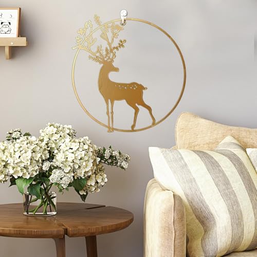 Tableau de cerf métallique rustique de haute précision pour intérieur moderne