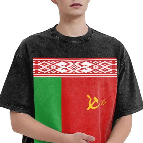 T-shirt Biélorussie ample en coton délavé pour un confort sans gêne - 3