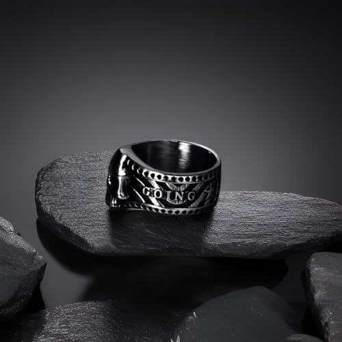 Vintage Ring Stainless Steel Gothic Skull Rings for Men Boy Band Silver Skeleton Cocktail Party Biker Ring Size 8-134