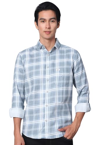 Image of Majestic Man Men Comfort Slim Fit Opaque Checked Cotton Casual Shirt