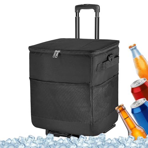Hieleras con Ruedas - Portátil Grande con Aislamiento 35 litros Y Ruedas,Caja Térmica Portátil con para Viajes, Picnic, Playa, Camping y Aventura
