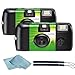 Fujifilm QuickSnap Flash 400 Disposable 35mm Camera • 2 Pack • 2 Hand Straps • BluebirdSales Microfiber Cleaning Cloth