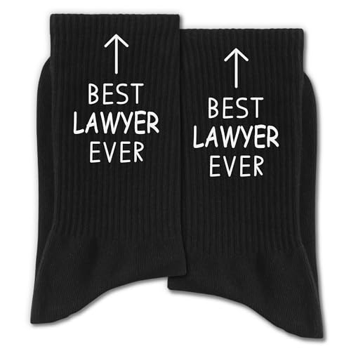 RZQIJ Best Lawyer Ever Funny Socks – Appreciation Gift for Legal Professionals – Up Arrow Design Lawyer Gifts for Women and Men – Novelty Courtroom Humor Gifts for Attorneys Women or Law Grads(086)