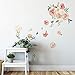 ufengke Peony Flowers Wall Stickers DIY Leaves Wall Decals Art Decor for Girls Bedrooms Living Room