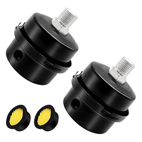 Tnuocke 2pcs 1/4" Thread Air Compressor Silencer,Air Compressor Intake Filter Sound Muffler Accessories 13mm for generators,blowers, exhaust ports H-067-1/4 Cover