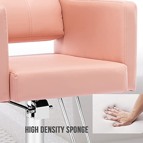 Paddie Hair Salon Chair, Height Adjustable Hydraulic Chair Beauty 360 Degrees Rolling Swivel Hair Salon Equipment For Hair Stylist Women Man (Pink) #TOP6