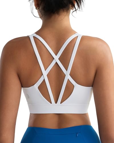 Image of RUNNING GIRL High Impact Sports Bras for Women - Scoop Neck Strappy Sports Bra High Support Moulded Cup Workout Bra