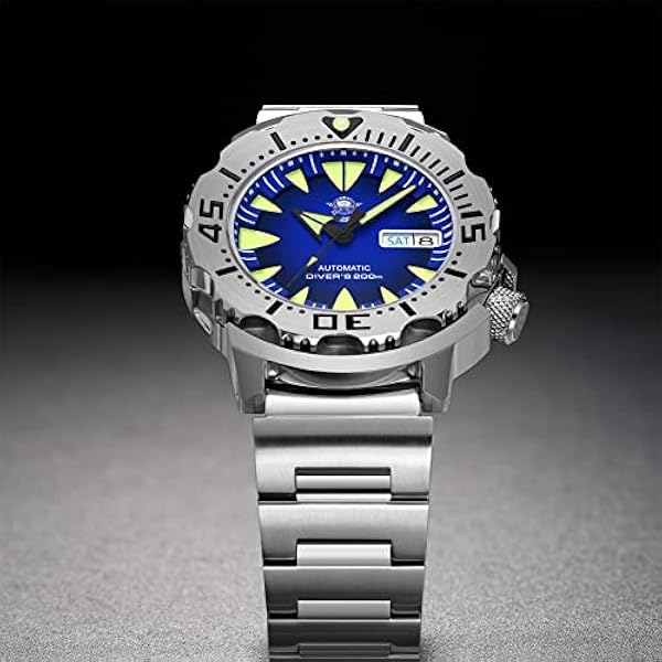 ADDIESDIVE Män dykare automatisk klocka safirglas rostfritt stål armband herrklocka AD2103