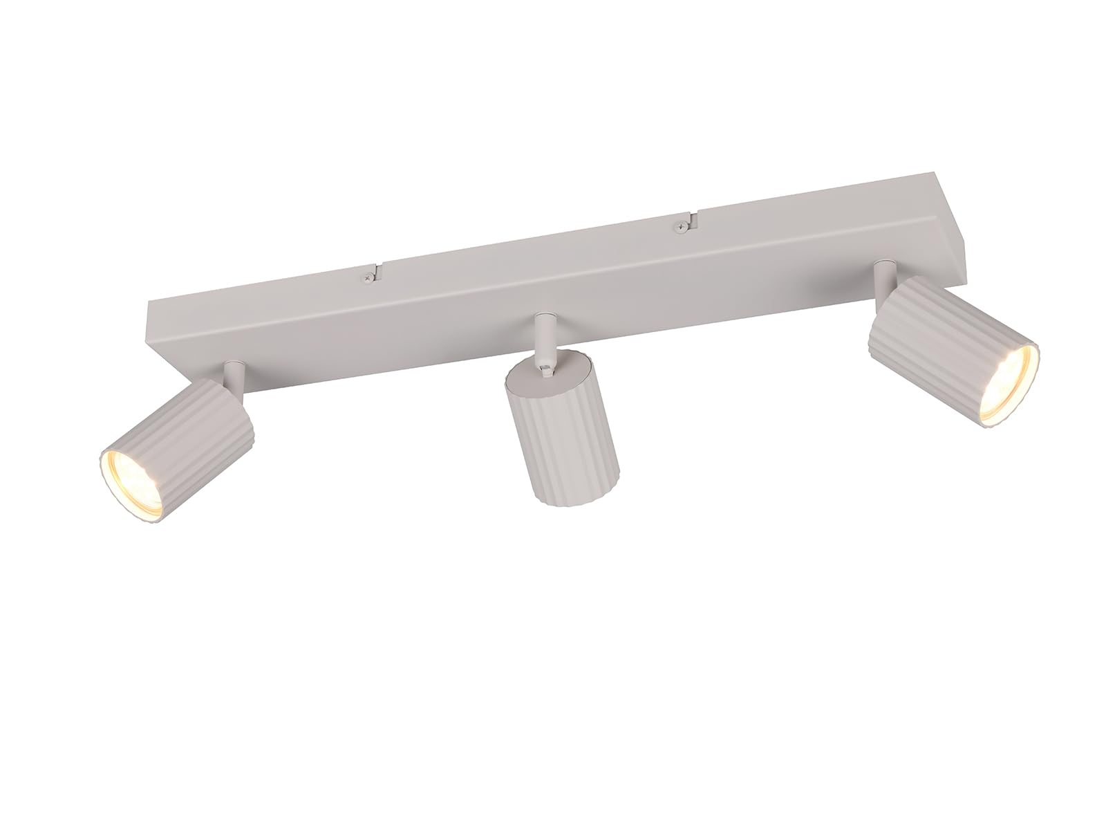 Moderner Deckenstrahler dreiflammig aus Metall Hellgrau, Breite 50cm
