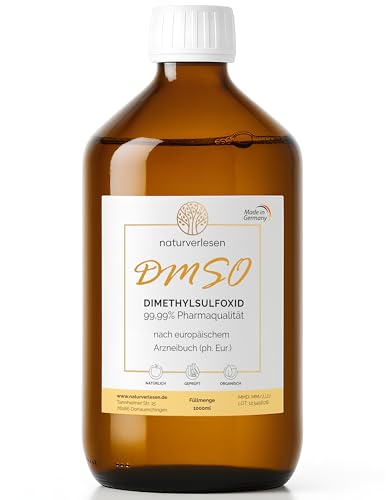 1000ml Dimethylsulfoxid DMSO 99 99% ph. Eur. (echte Pharmaqualität) in Apothekerflasche (1l; auch erhältlich in 100ml 250ml & 500ml; pharmazeutische Qualität)
