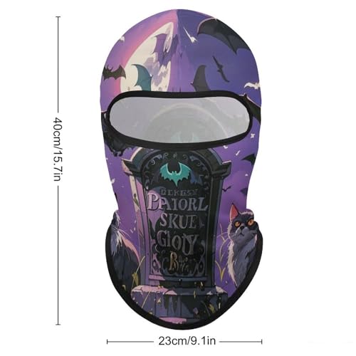 Balaclava Mask para Hombre Mascarilla para Esquí para Mujer Bats Surround The Black Cat Mascarilla de Cara Completa Cubierta Facial para Ciclismo miniatura 2