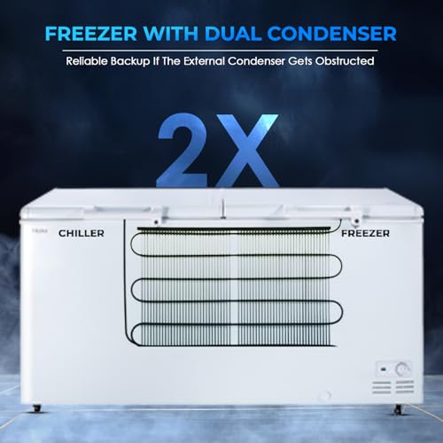 Image of Haier HFC-550CPW, Double Door Combo Freezer (Half Cooler & Half Freezer Combo), Freeze & Chill together, Dual Condenser, Metal liner & 4 Years Comprehensive Warranty (White)