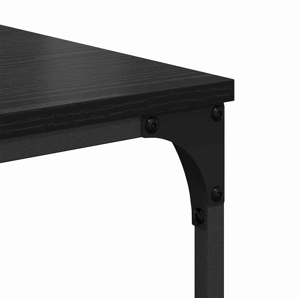 Druckerständer mit 3 Ablagen, Rollwagen für Drucker aus Holzwerkstoff, 50 x 41 x 75 cm, Schwarz Eichen-Optik für Home-Office