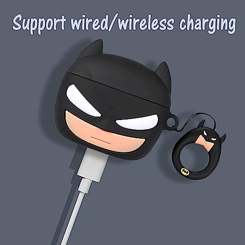 Image of Techmount Compatible with Airpods Pro GEN-2 (2022) Case Cover Silicone Cartoon Character 3D Cover Wtih 360 Protection Airpods Pro 2 Cover Case (NOT for Any Other AIRPODS) (Batman)