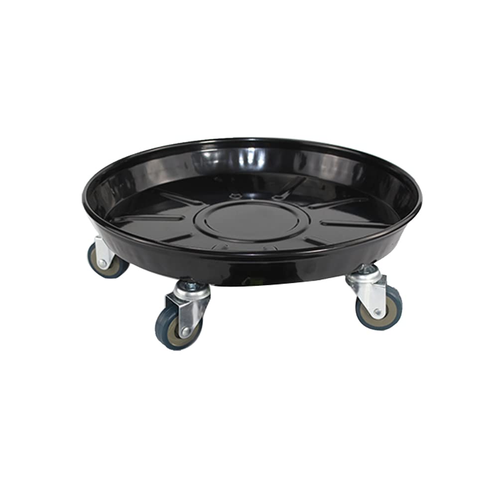 GOLDCHEE Black Metal Plant Caddy with Wheels to Easily Move Your Plant,Round Potted Plant Stand Mover,Plant Roller Dolly for Indoor or Outdoor (12INCH, Black)